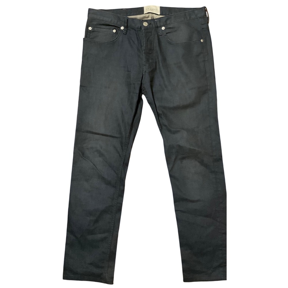 Sandro Paris Etroit Slim Fit Blue Black Denim Jeans Mens Size 34 Button Fly
